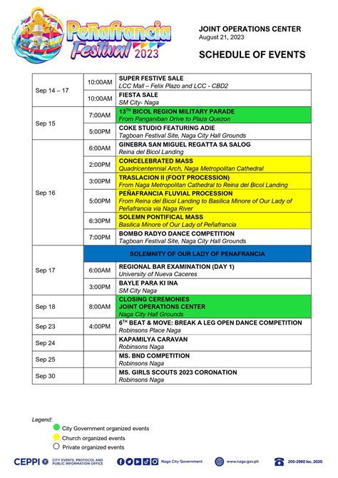 naga schedule 2023.